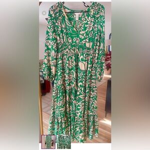 Jessica Simpson Green Bishop Sleeve Sundress